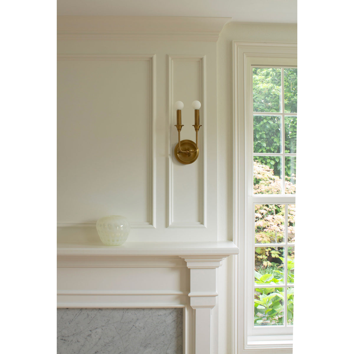 Bijou Double Candle shown in Heirloom Brass