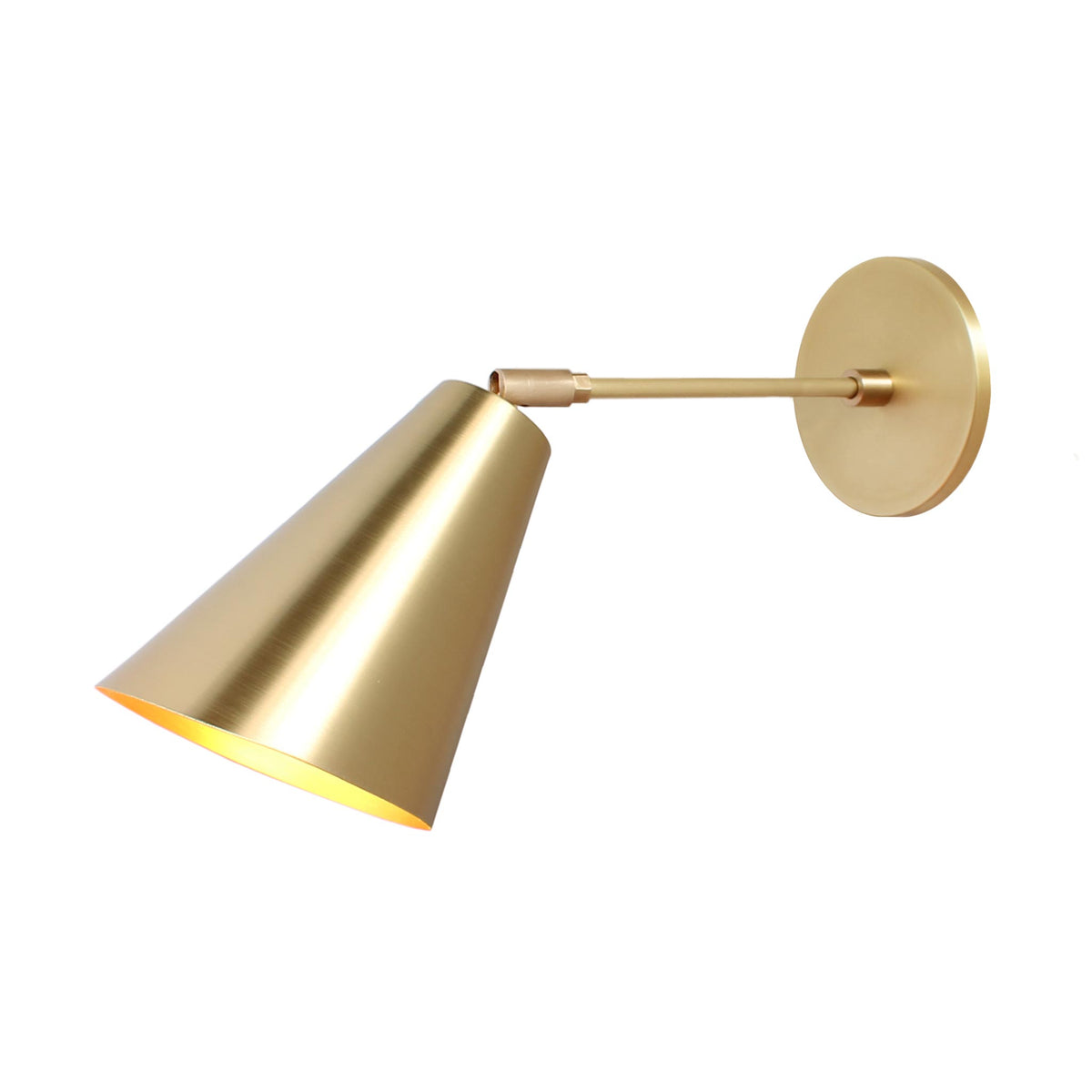 Tilt Cone shown with a 6" arm in Brass