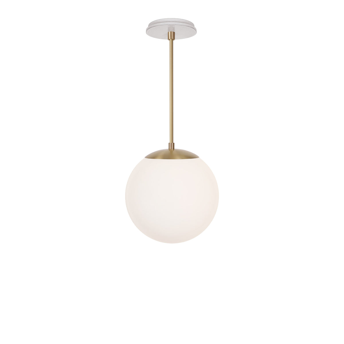 Alto Rod 10” Opal shown in Brass with a Brownstone White Star Ceramic Canopy