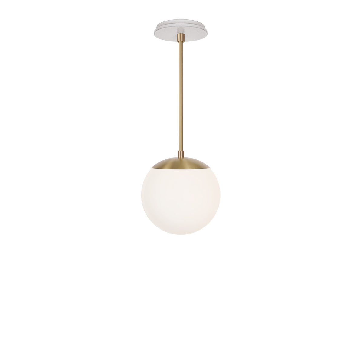 Alto Rod 8” Opal shown in Brass with a Brownstone White Star Ceramic Canopy