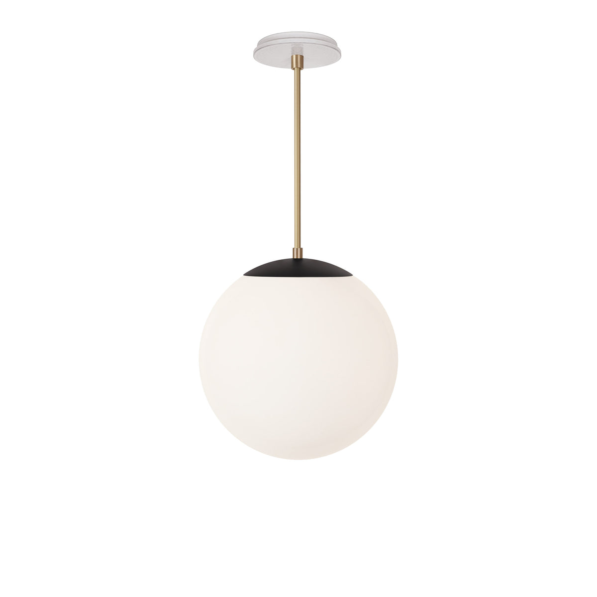 Alto Rod 12” Opal shown in Matte Black with Brass and a Brownstone White Star Ceramic Canopy