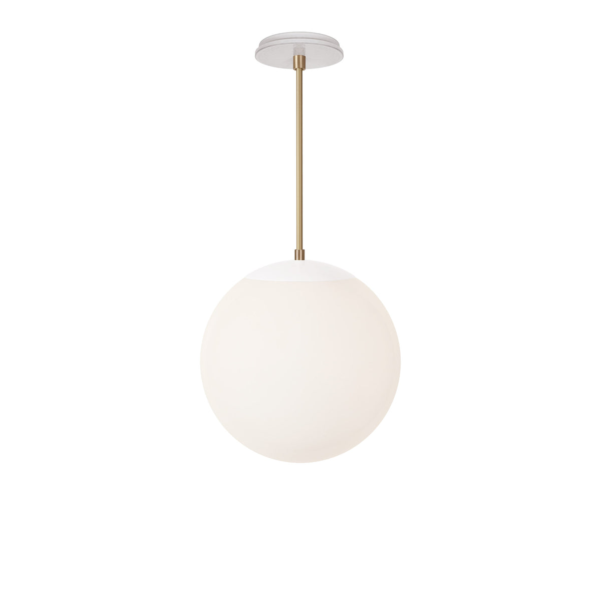 Alto Rod 12” Opal shown in Brass with White and a Brownstone White Star Ceramic Canopy