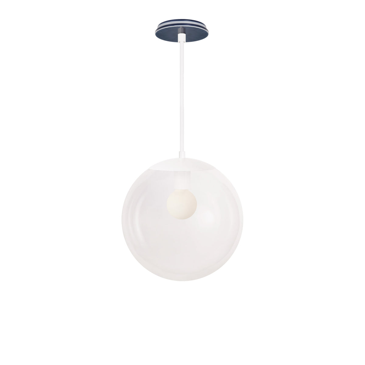 Alto Rod 12” Clear shown in White with an Indigo Blue Star Ceramic Canopy