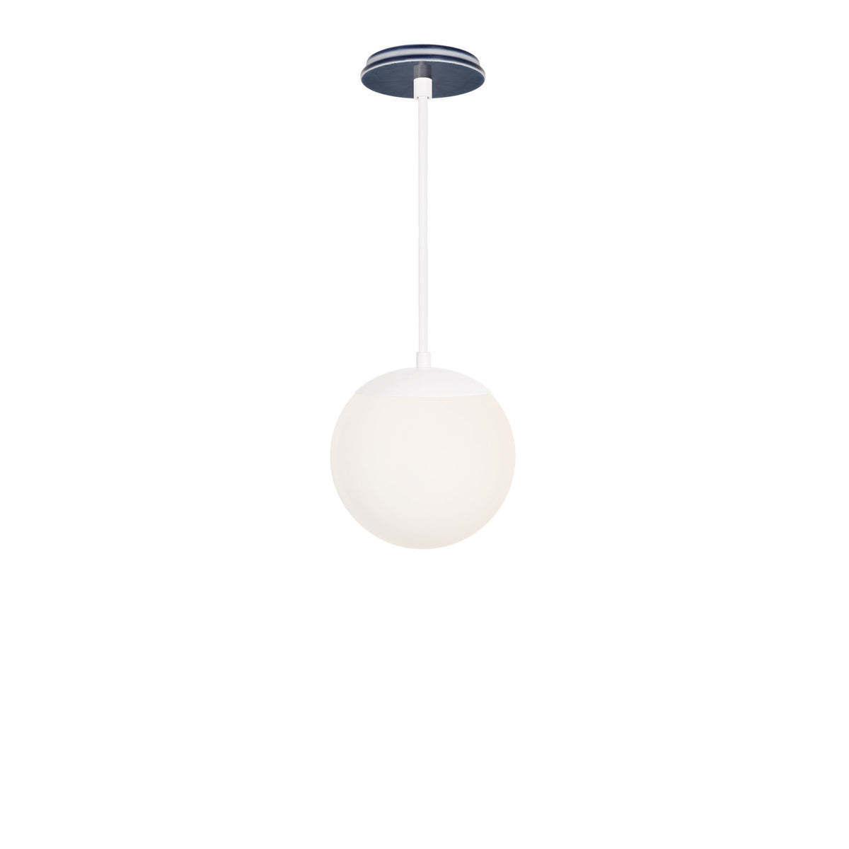 Alto Rod 8” Opal shown in White with an Indigo Blue Star Ceramic Canopy