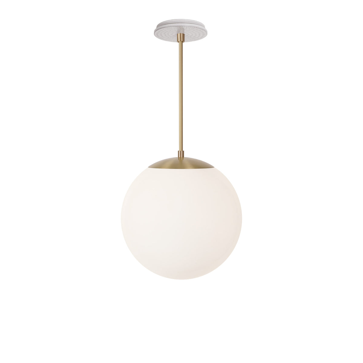 Alto Rod 12” Opal shown in Brass with a Brownstone White Sunflower Ceramic Canopy