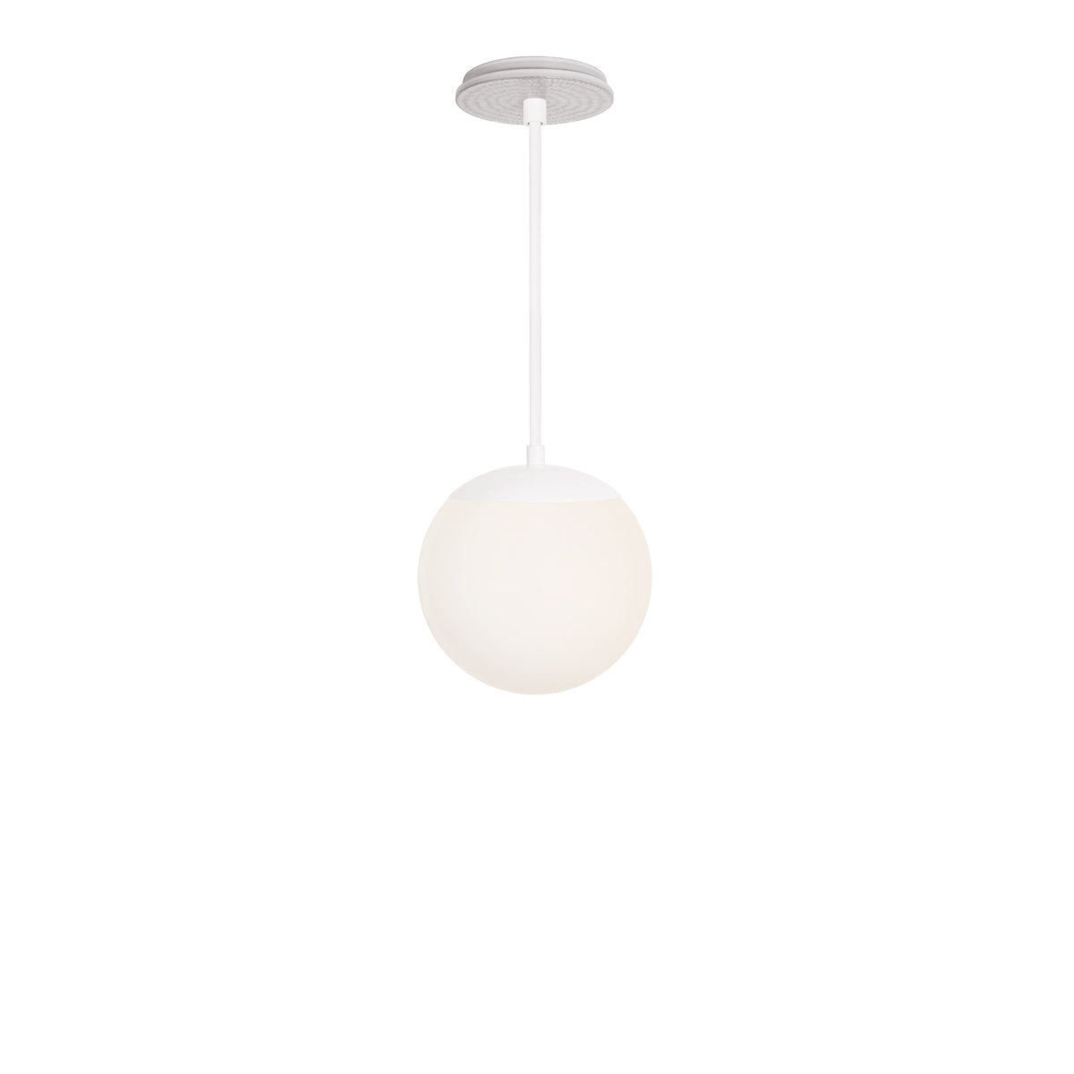 Alto Rod 8” Opal shown in White with a Brownstone White Sunflower Ceramic Canopy