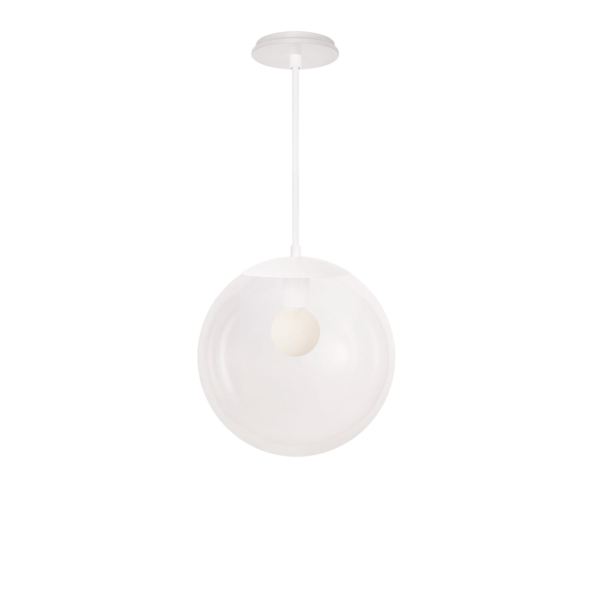 Alto Rod 12” Clear shown in White with a Brownstone White Swift Ceramic Canopy