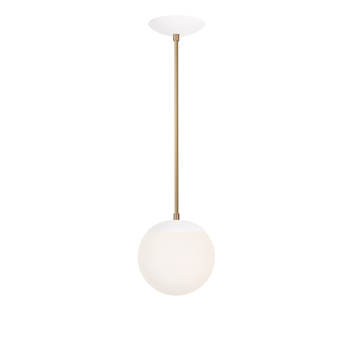 Alto Rod 8" Opal shown in White with Brass