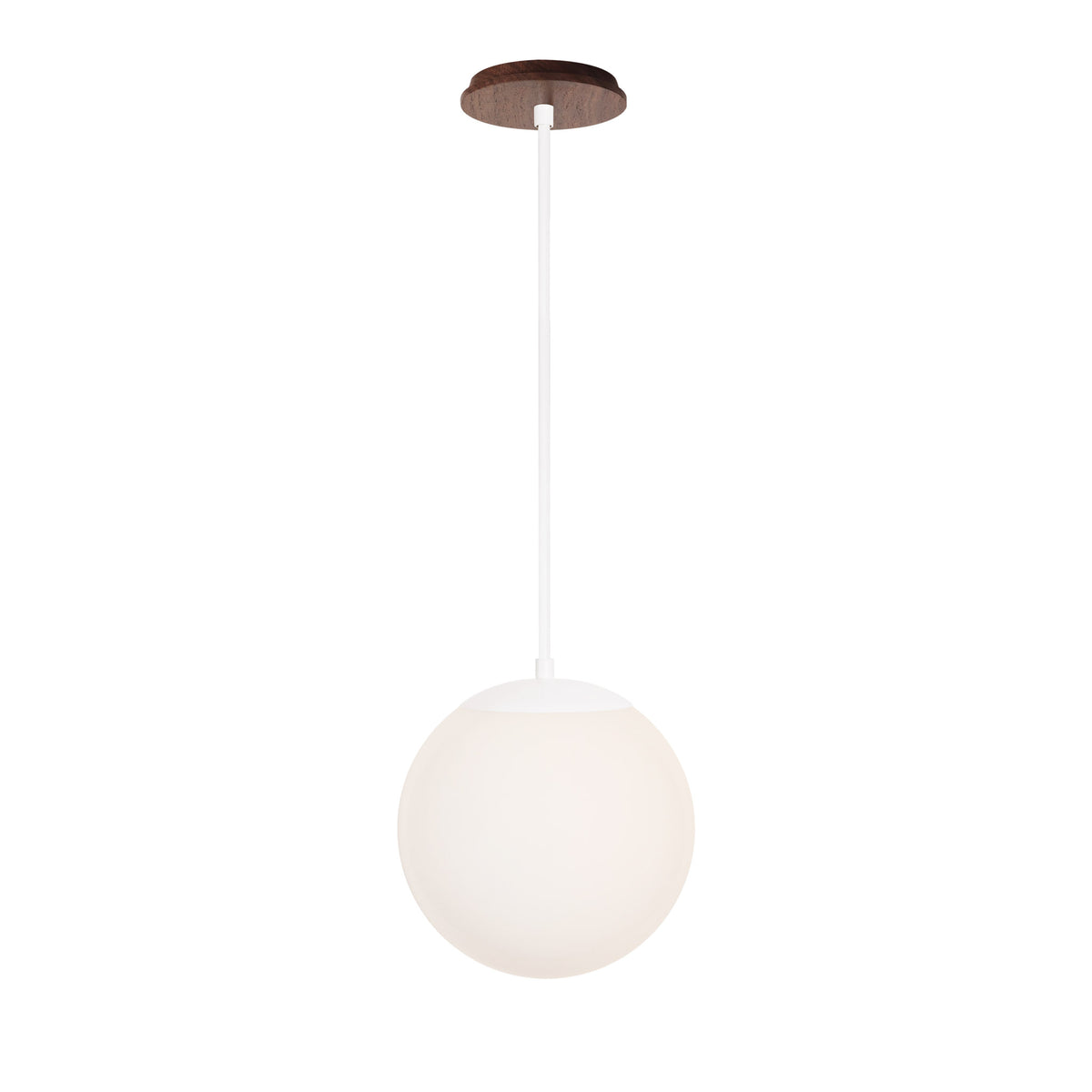 Alto Rod 10” Opal shown in White with a Walnut Wood Canopy