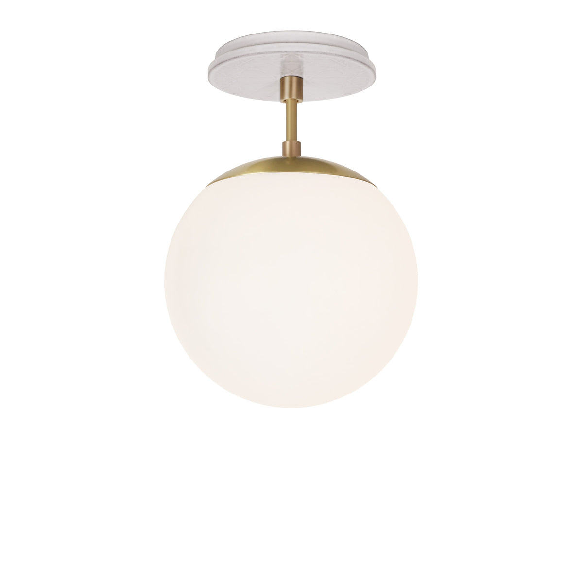 Alto Surface 8" shown in Brass with a Brownstone White Star Ceramic Canopy