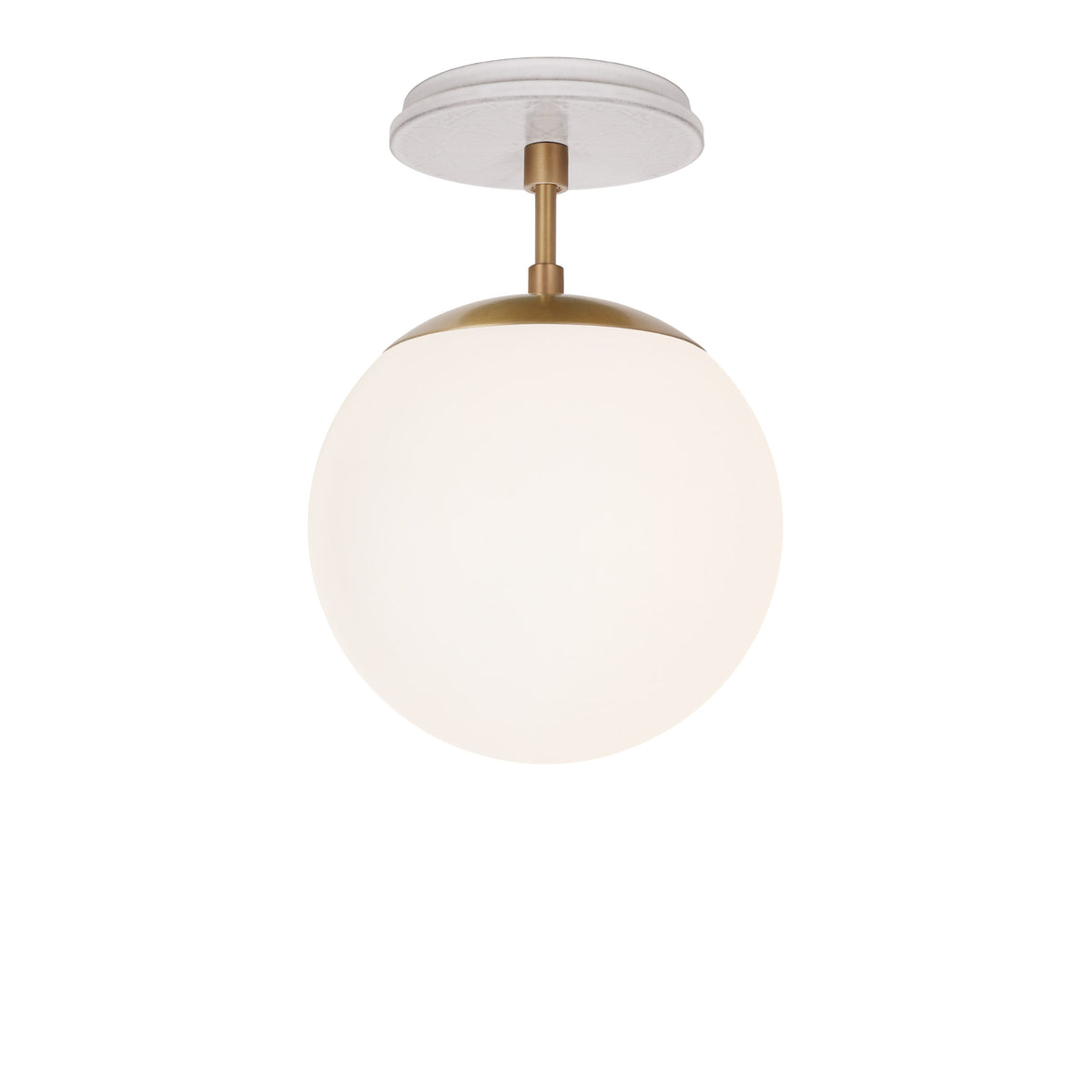 Alto Surface 8" shown in Heirloom Brass with a Brownstone White Star Ceramic Canopy