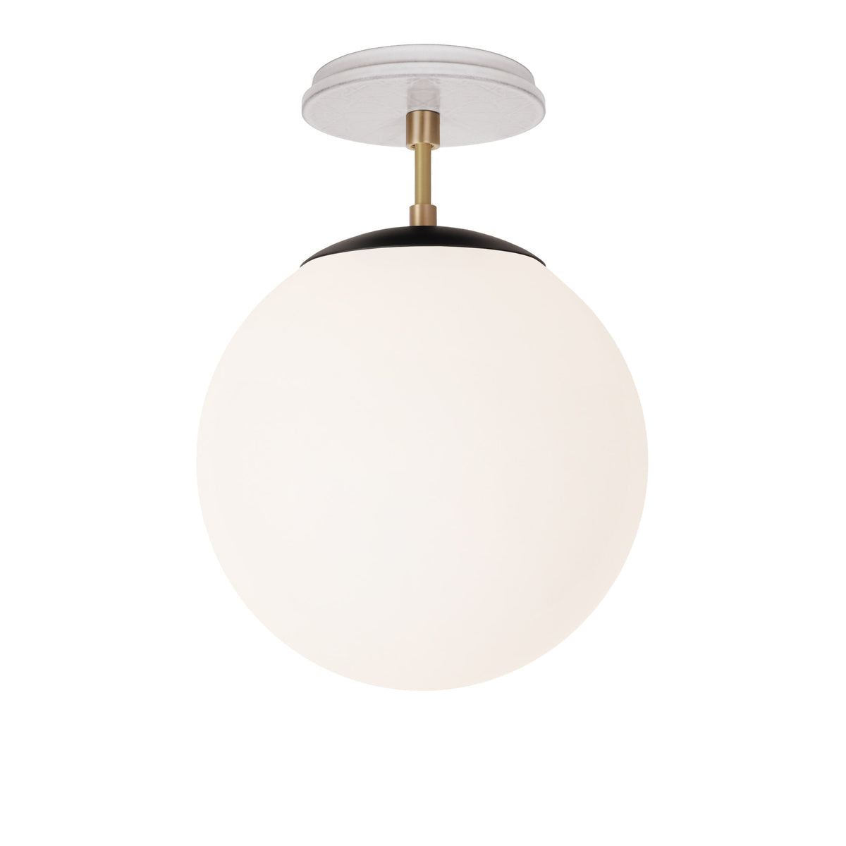 Alto Surface 10” shown in Matte Black with Brass and a Brownstone White Star Ceramic Canopy