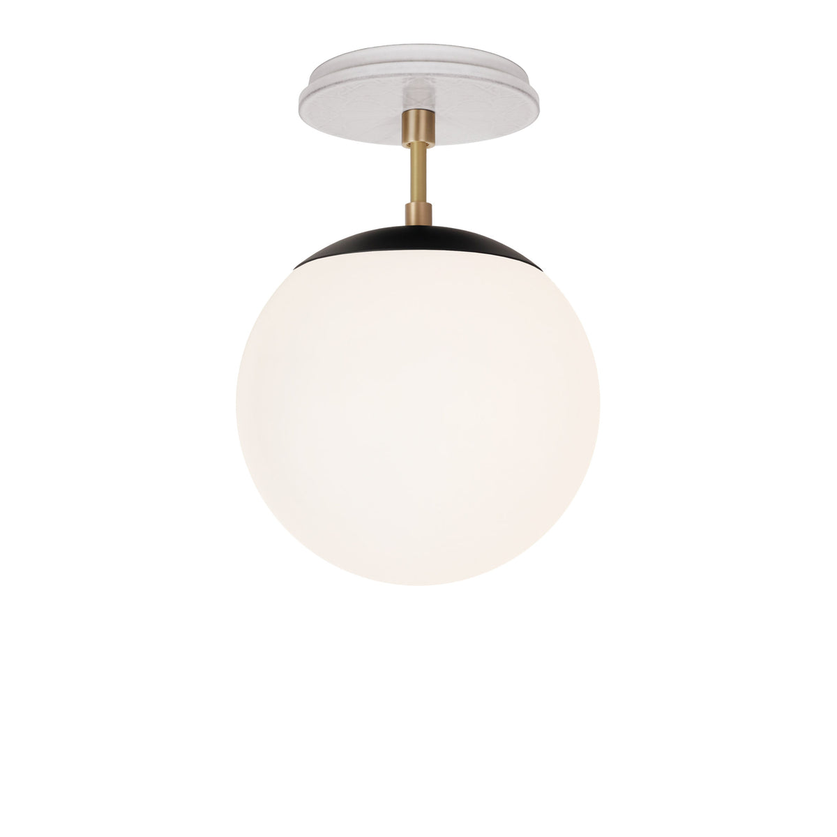 Alto Surface 8" shown in Matte Black with Brass and a Brownstone White Star Ceramic Canopy