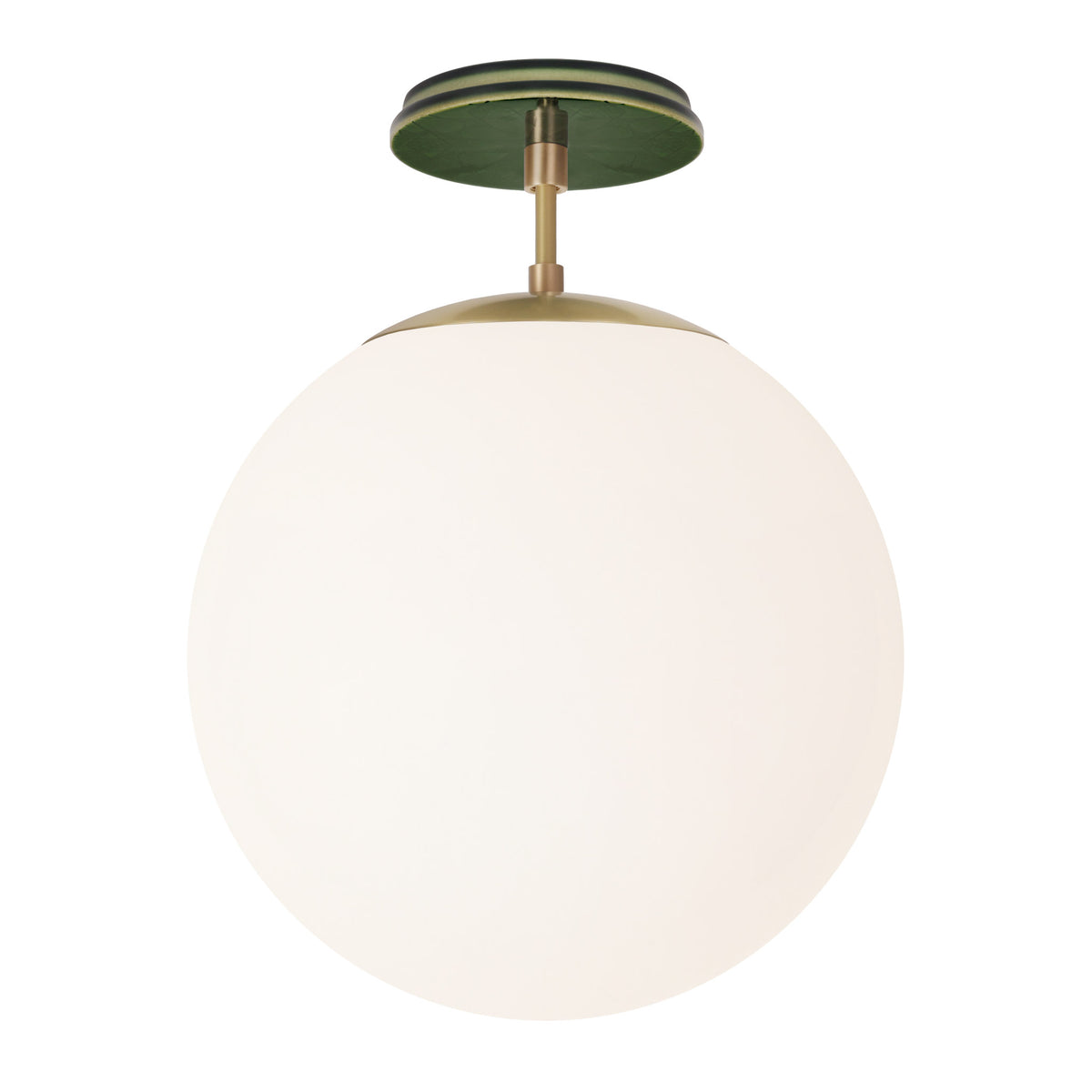 Alto Surface 12” shown in Brass with a Forest Green Star Ceramic Canopy