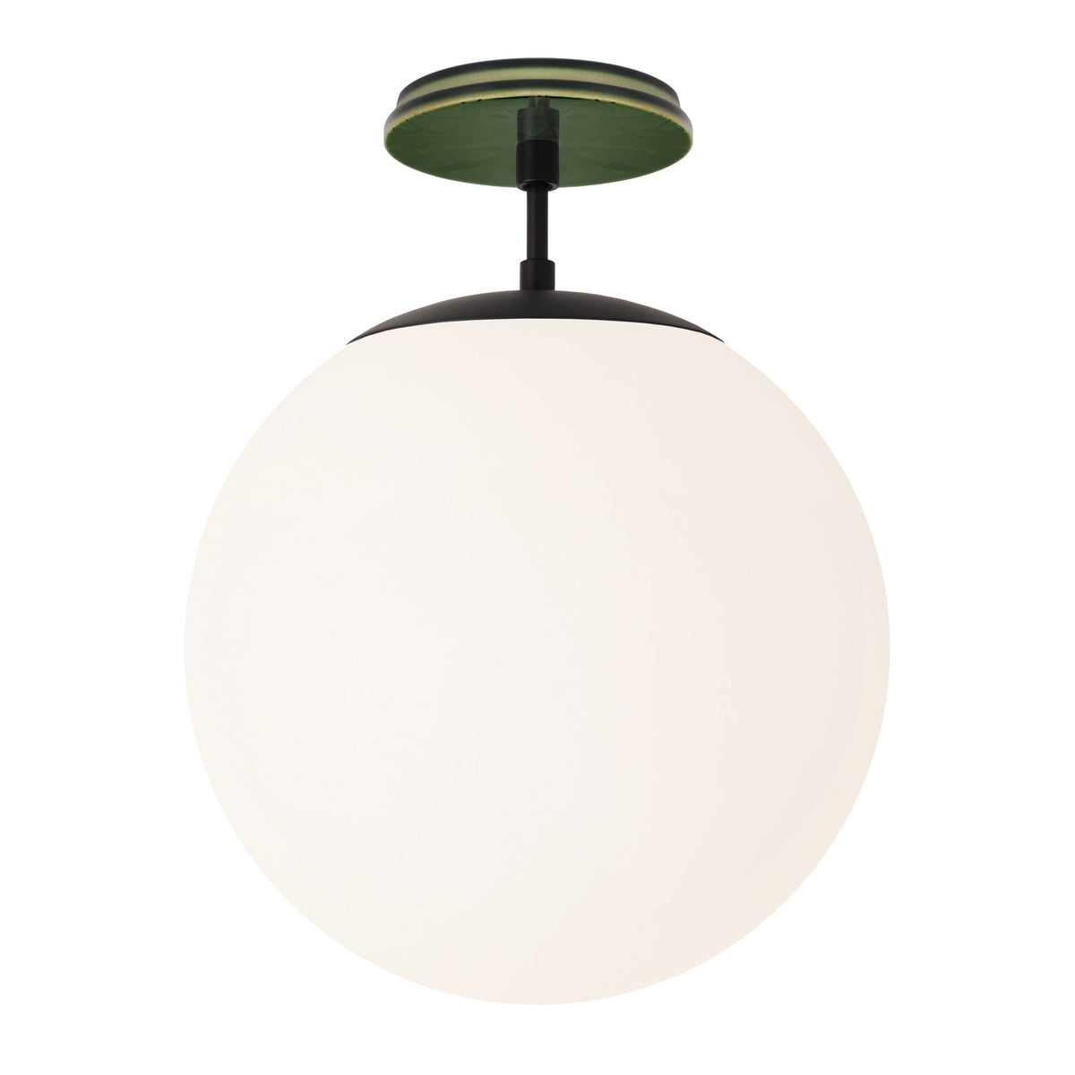 Alto Surface 12” shown in Matte Black with a Forest Green Star Ceramic Canopy