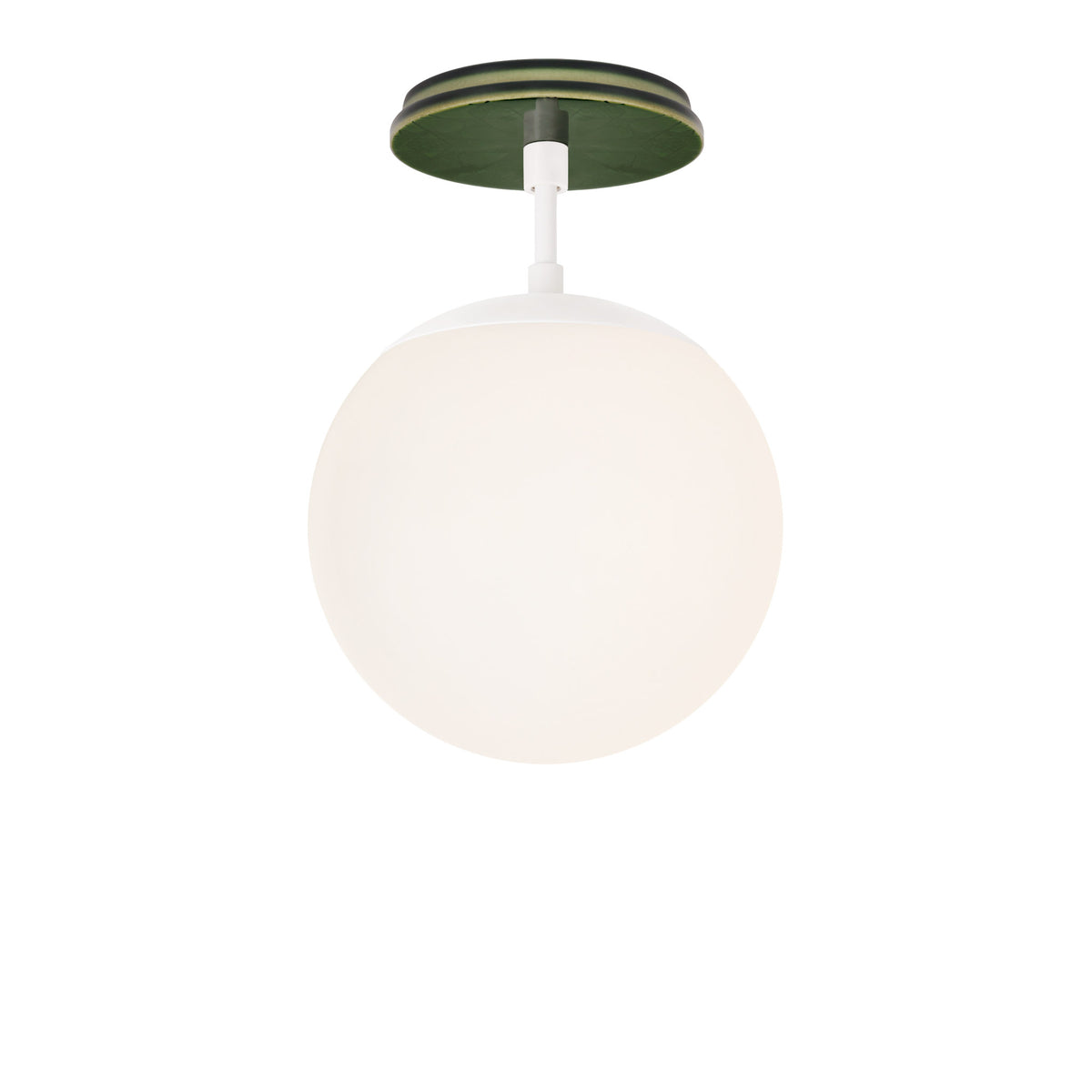 Alto Surface 8" shown in White with a Forest Green Star Ceramic Canopy