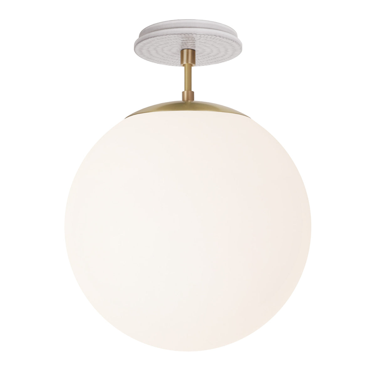 Alto Surface 12” shown in Brass with a Brownstone White Sunflower Ceramic Canopy
