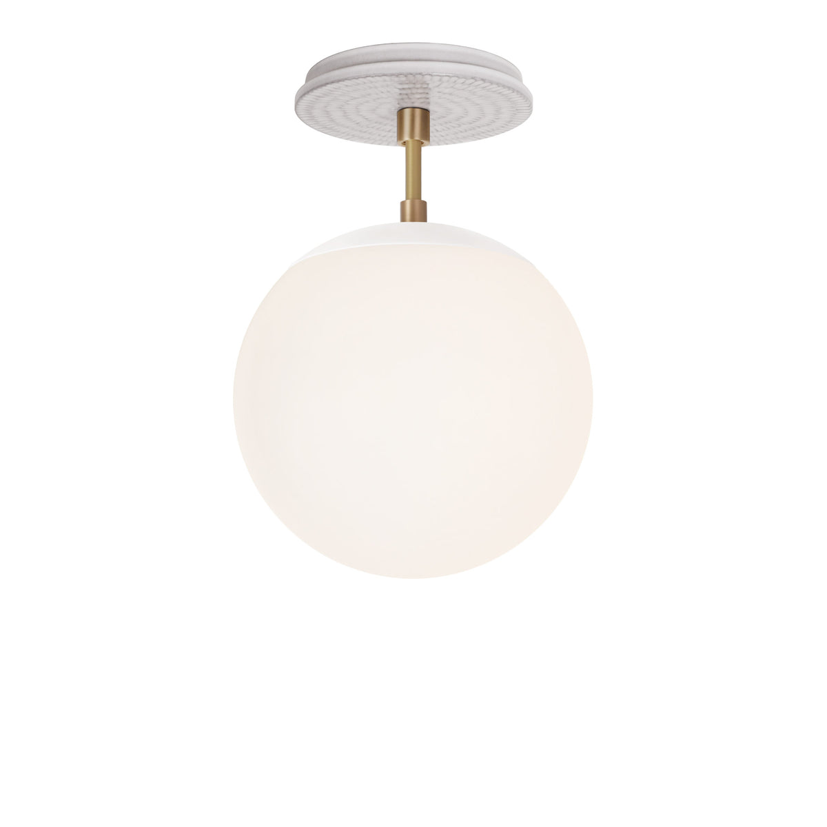 Alto Surface 8" shown in White with Brass and a Brownstone White Sunflower Ceramic Canopy