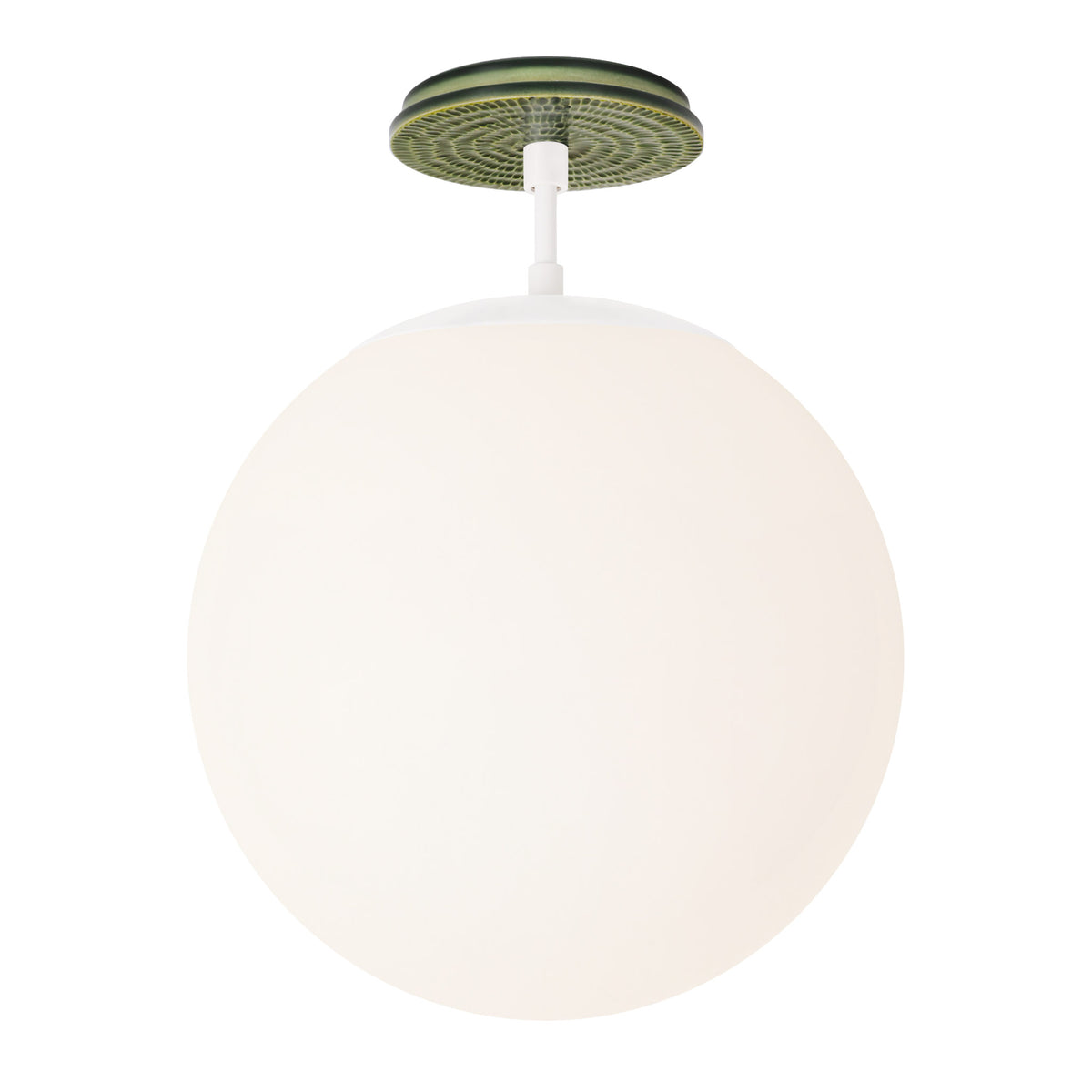 Alto Surface 12” shown in White with a Forest Green Sunflower Ceramic Canopy