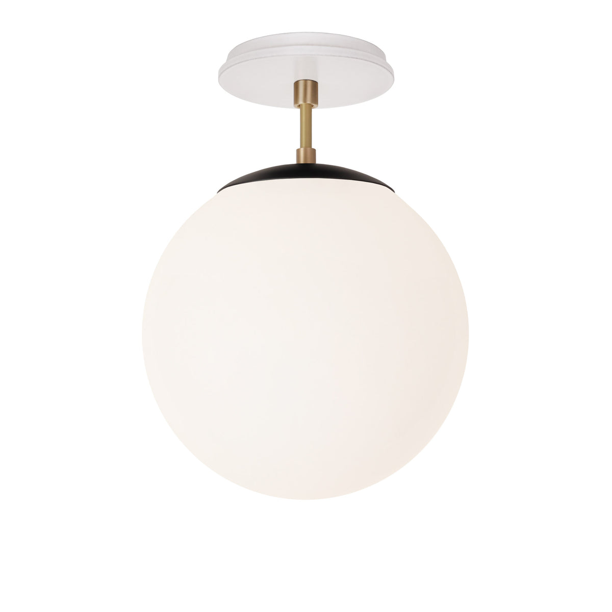 Alto Surface 10” shown in Matte Black with Brass and a Brownstone White Swift Ceramic Canopy