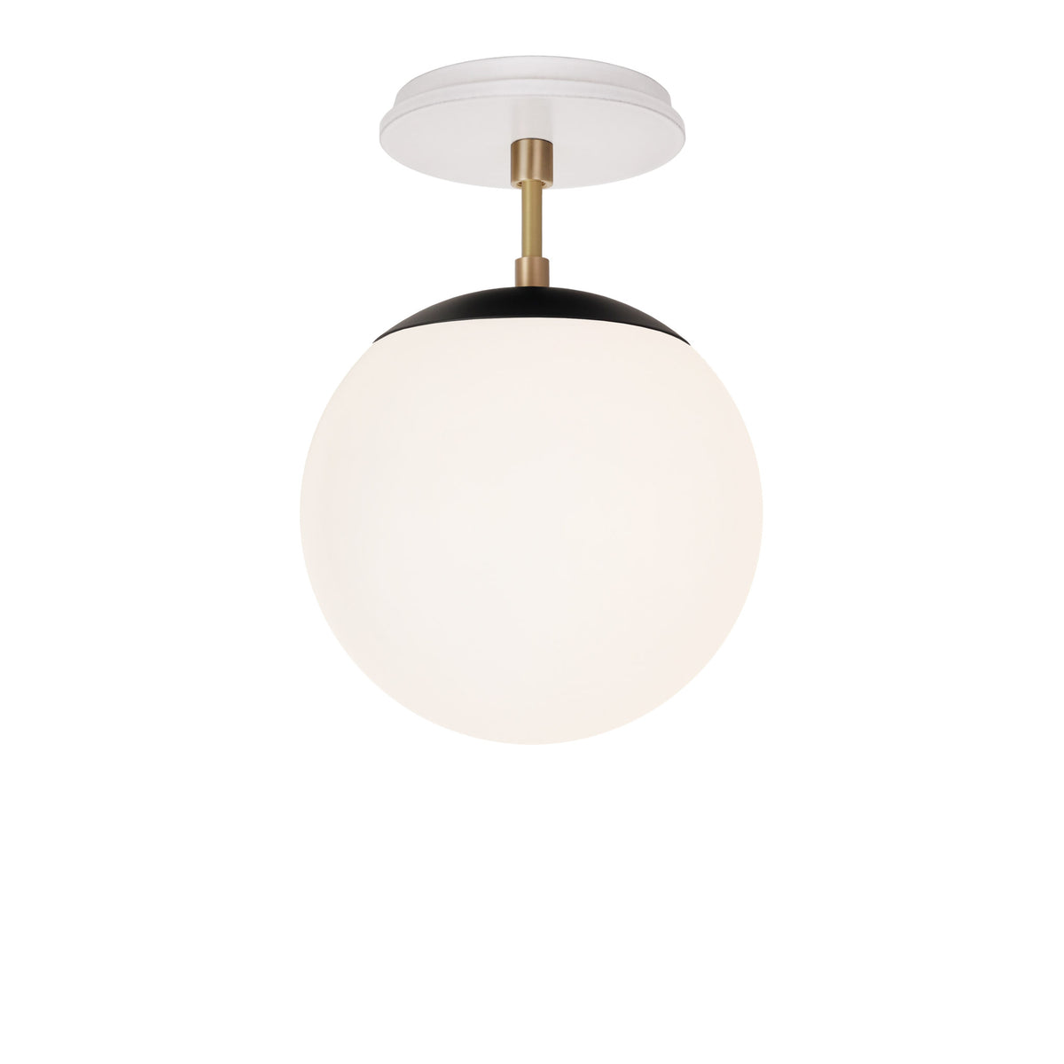 Alto Surface 8" shown in Matte Black with Brass and a Brownstone White Swift Ceramic Canopy