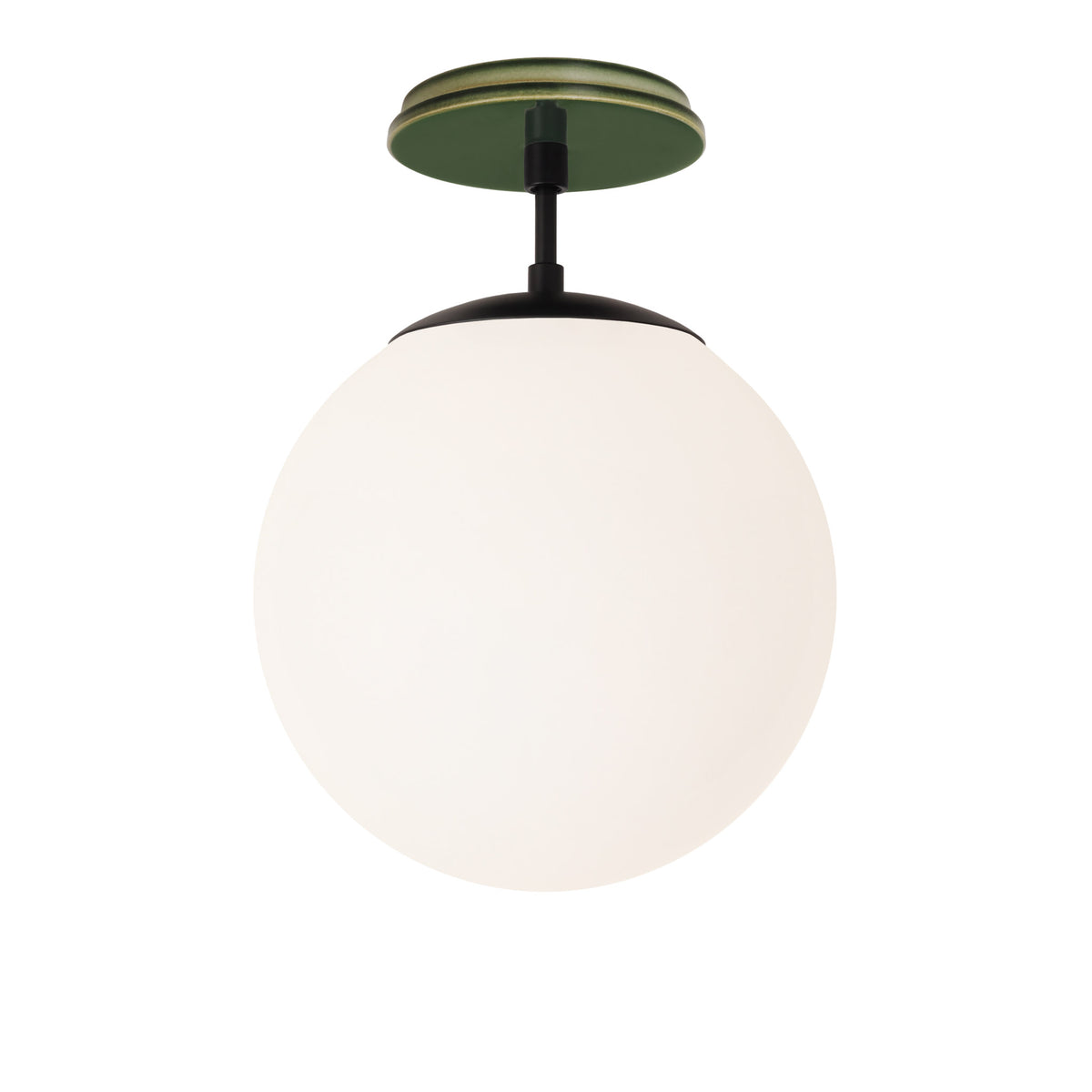 Alto Surface 10” shown in Matte Black with a Forest Green Swift Ceramic Canopy