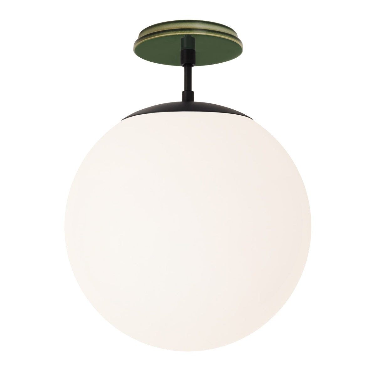 Alto Surface 12” shown in Matte Black with a Forest Green Swift Ceramic Canopy