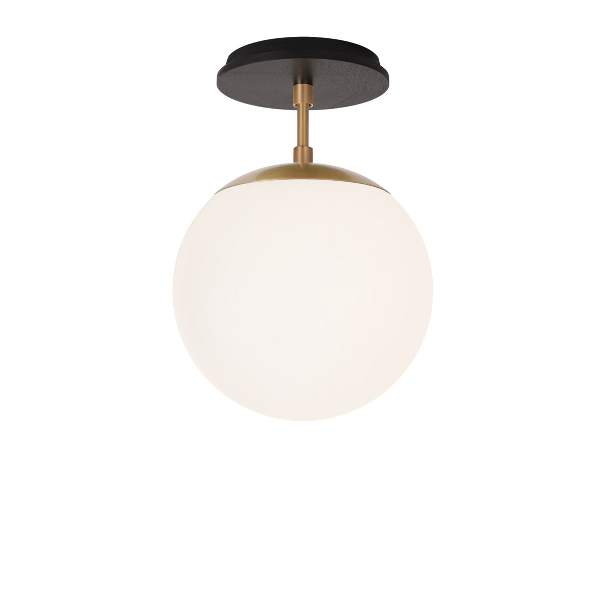 Alto Surface 8" shown in Heirloom Brass with a Black Stained Wood Canopy