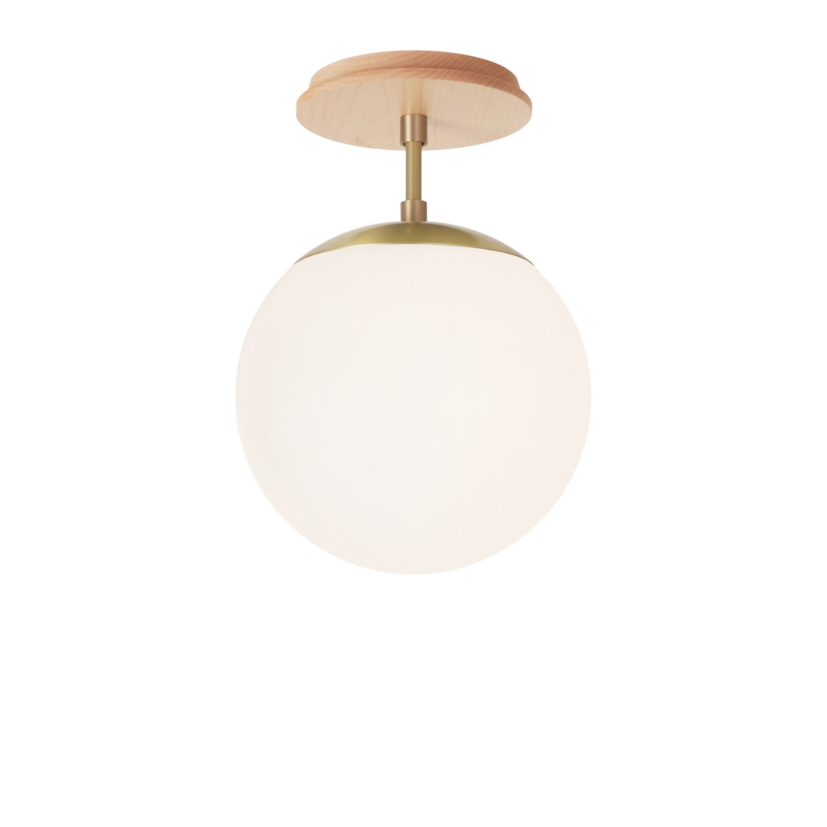 Alto Surface 8" shown in Brass with a Maple Wood Canopy