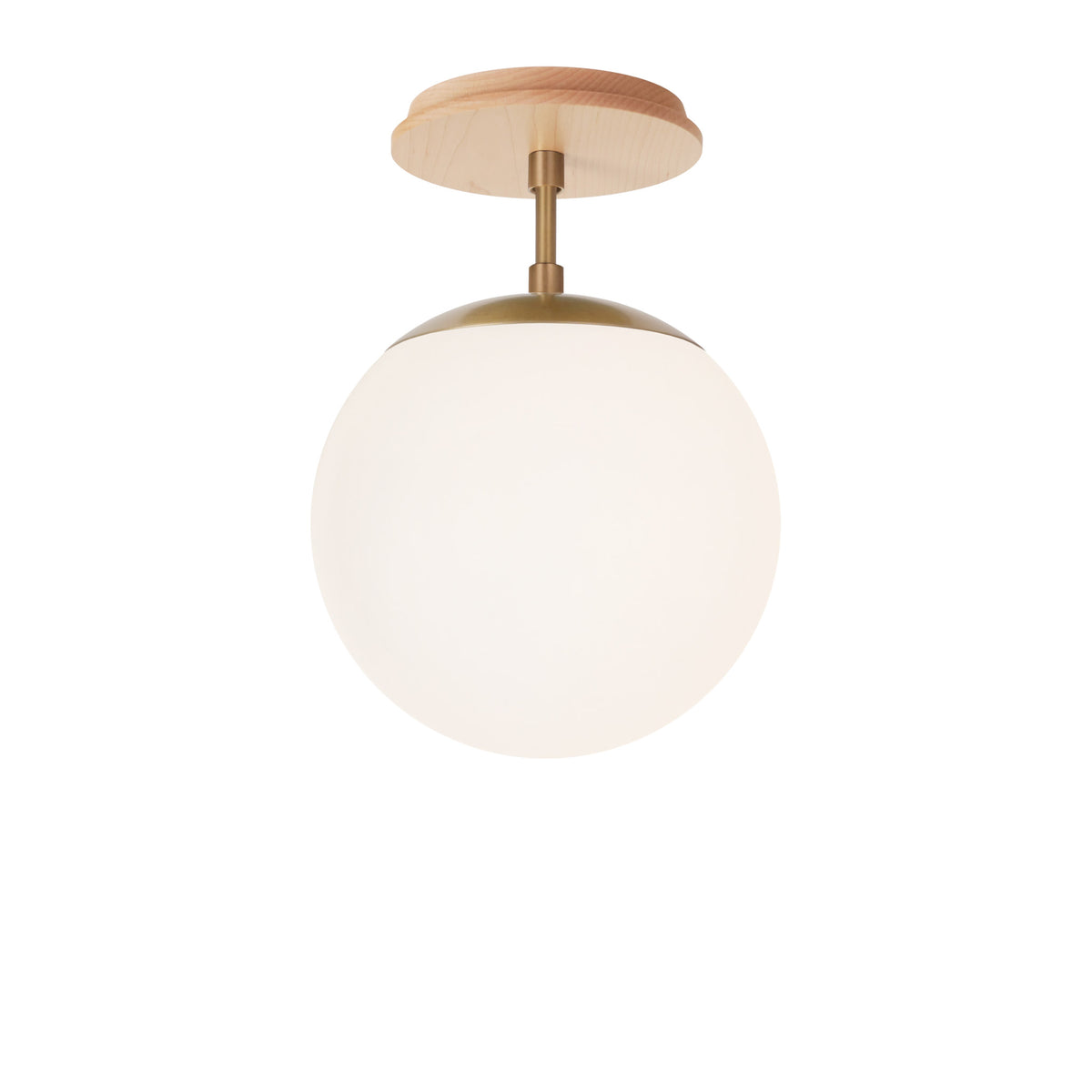 Alto Surface 8" shown in Heirloom Brass with a Maple Wood Canopy