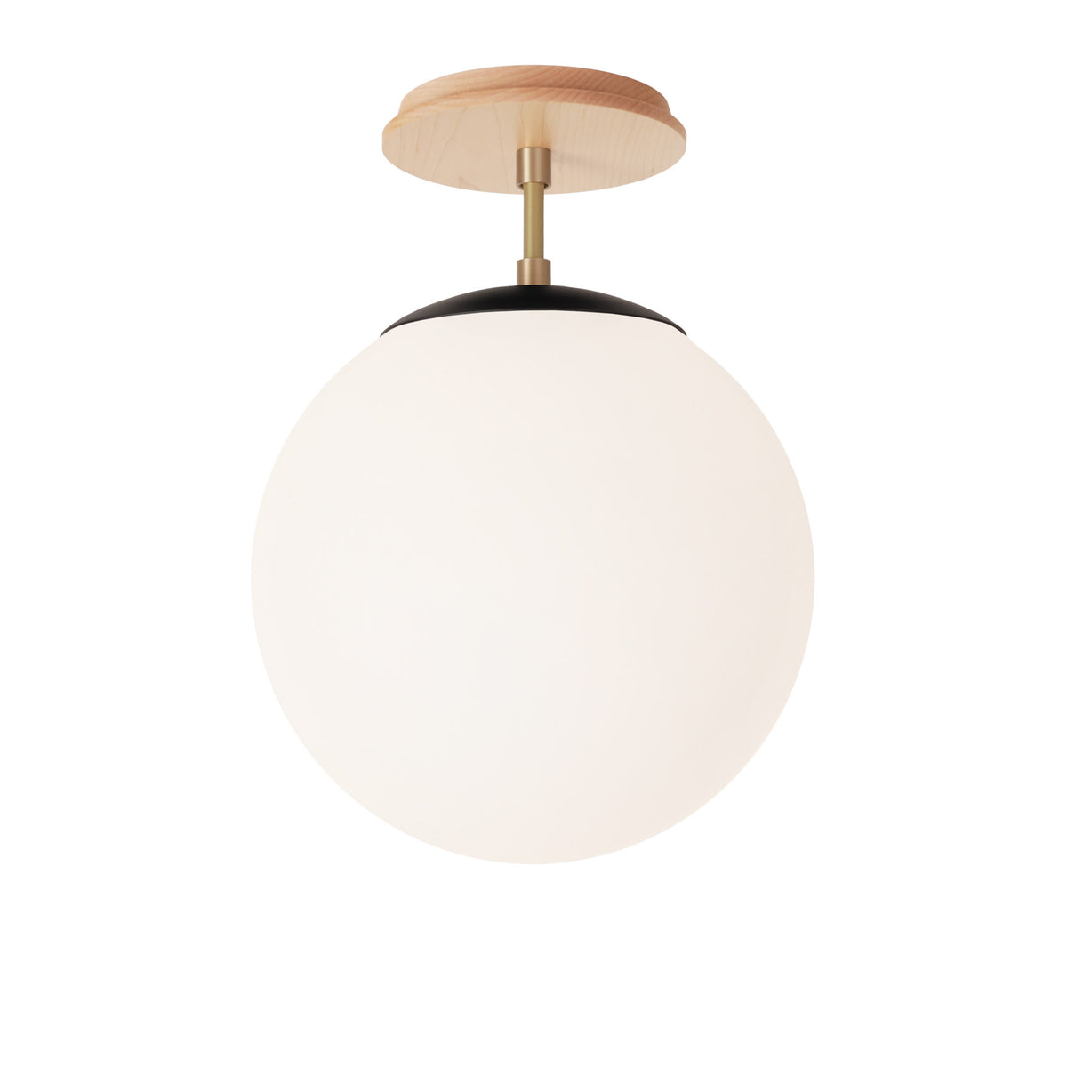 Alto Surface 10” shown in Matte Black with Brass and a Maple Wood Canopy