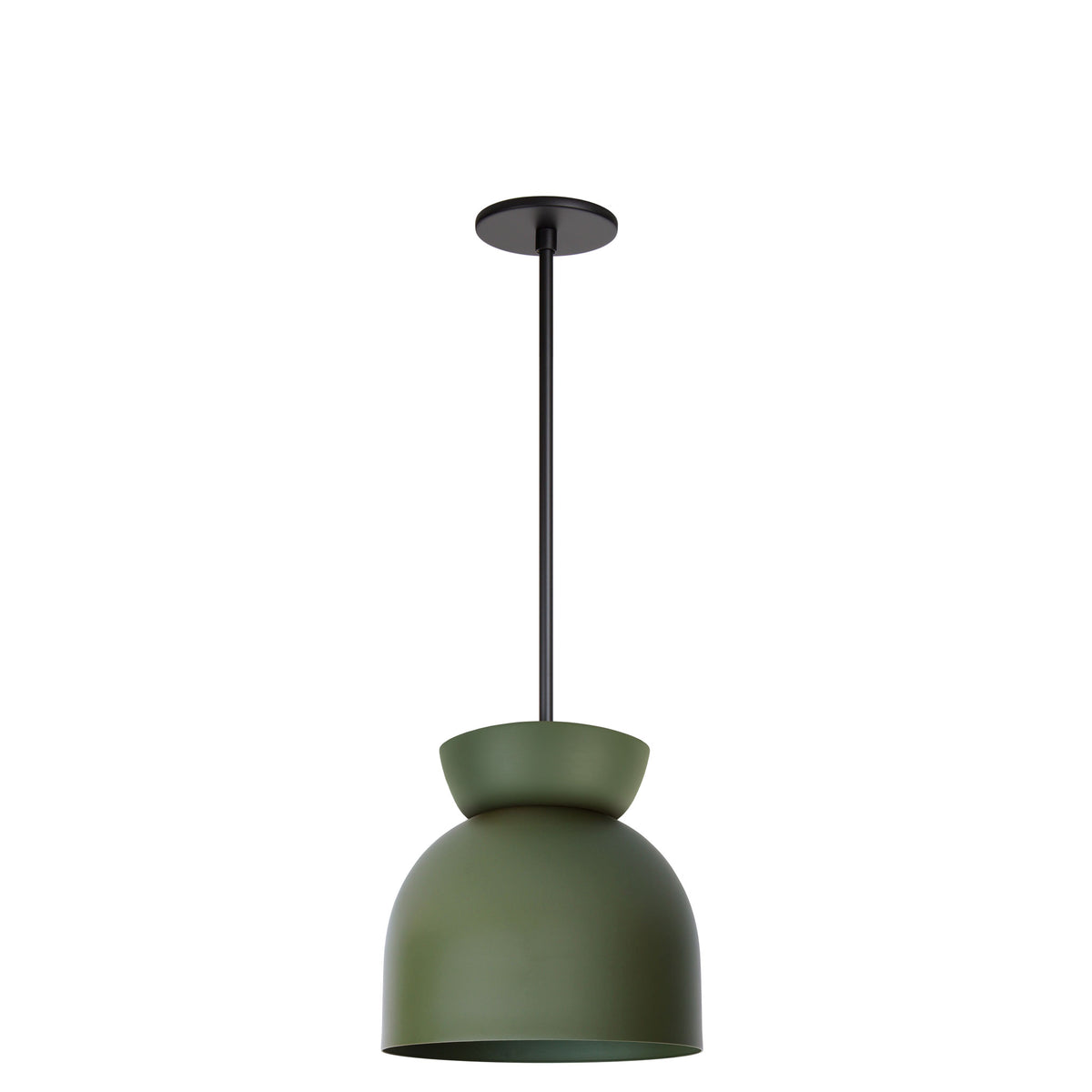 Amélie Luxe 8" Pendant shown in Secret Garden Green with Matte Black