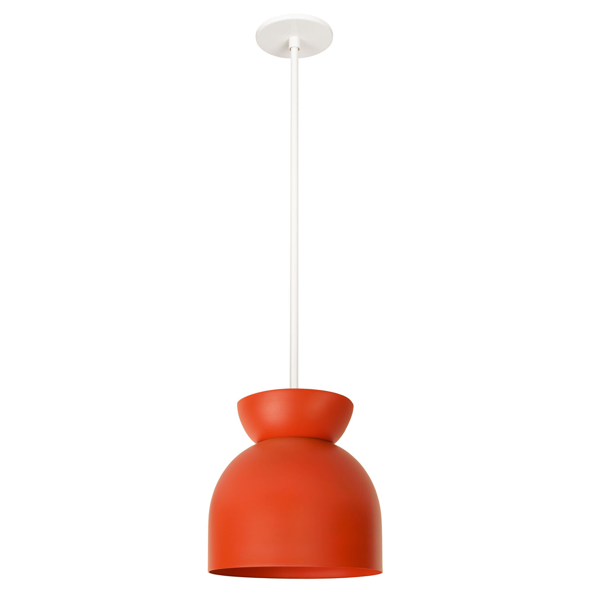 Amélie Luxe 8" Pendant shown in Persimmon with White