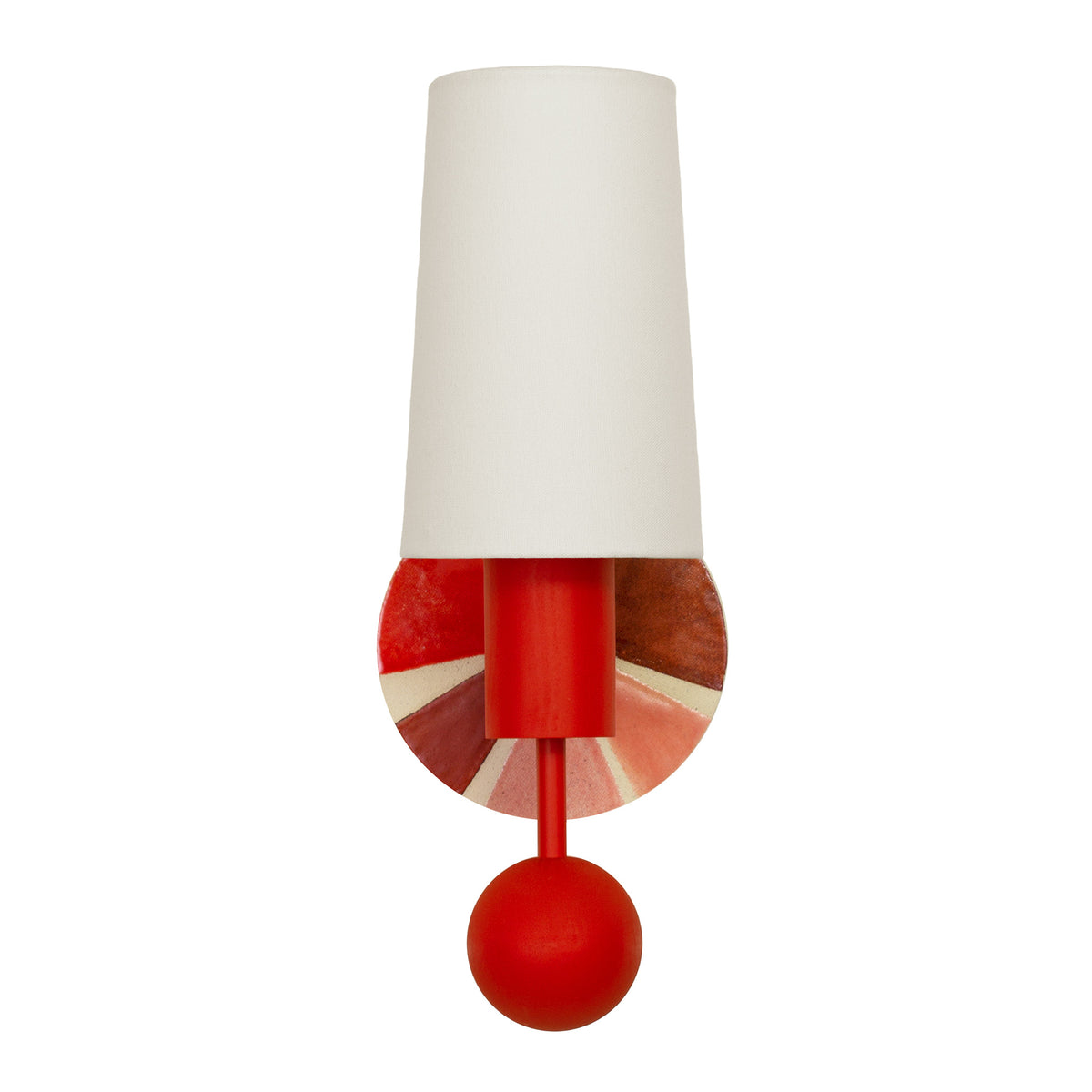 Amherst sconce shown in Persimmon with Pink and Cream Sun Ray ceramic