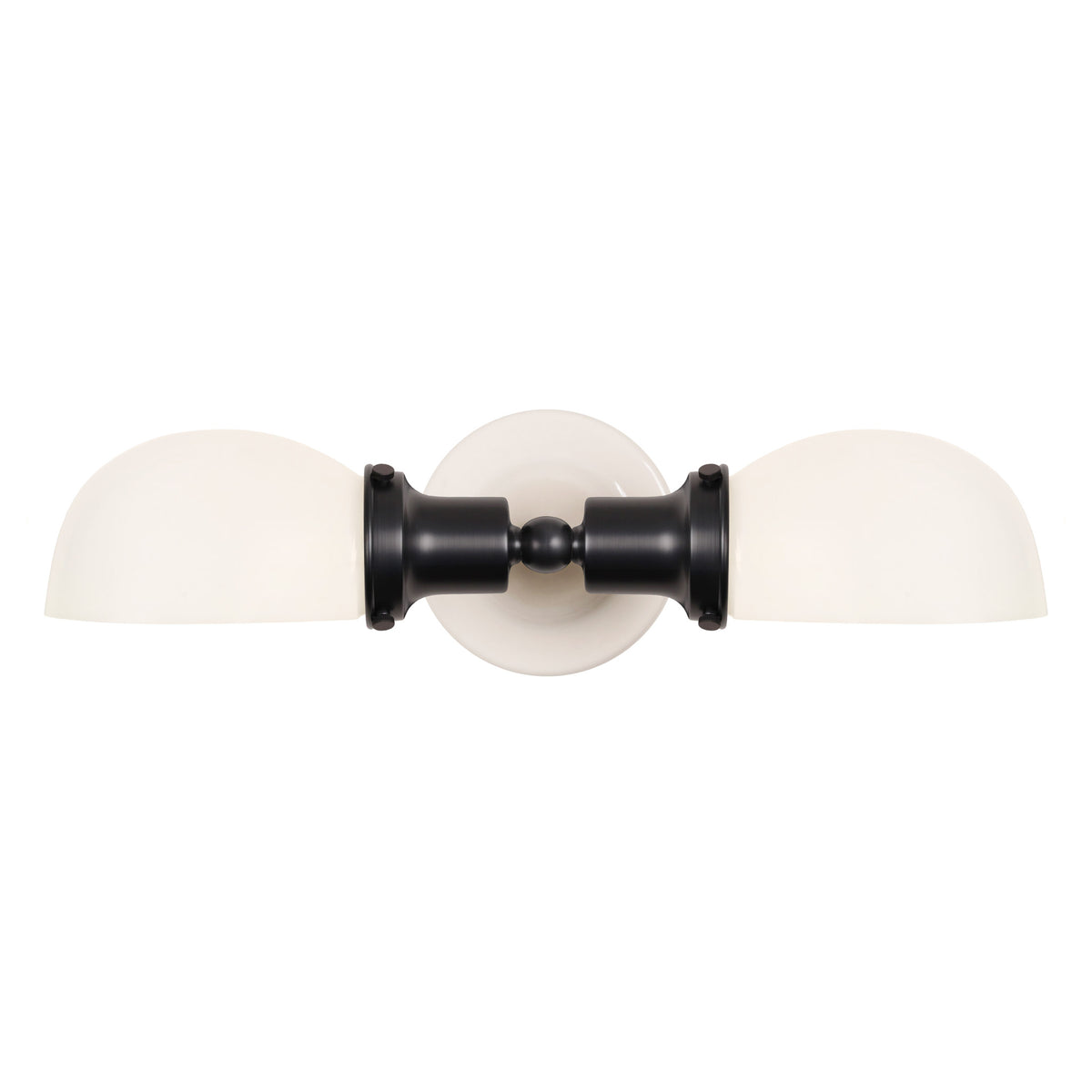 Archie Double shown in Graphite Patina with a Gloss White Ceramic Canopy