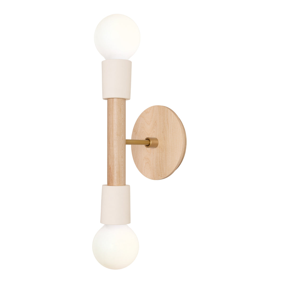 Bailey Sconce shown in Maple and Heirloom Brass with a Maple Wood Canopy