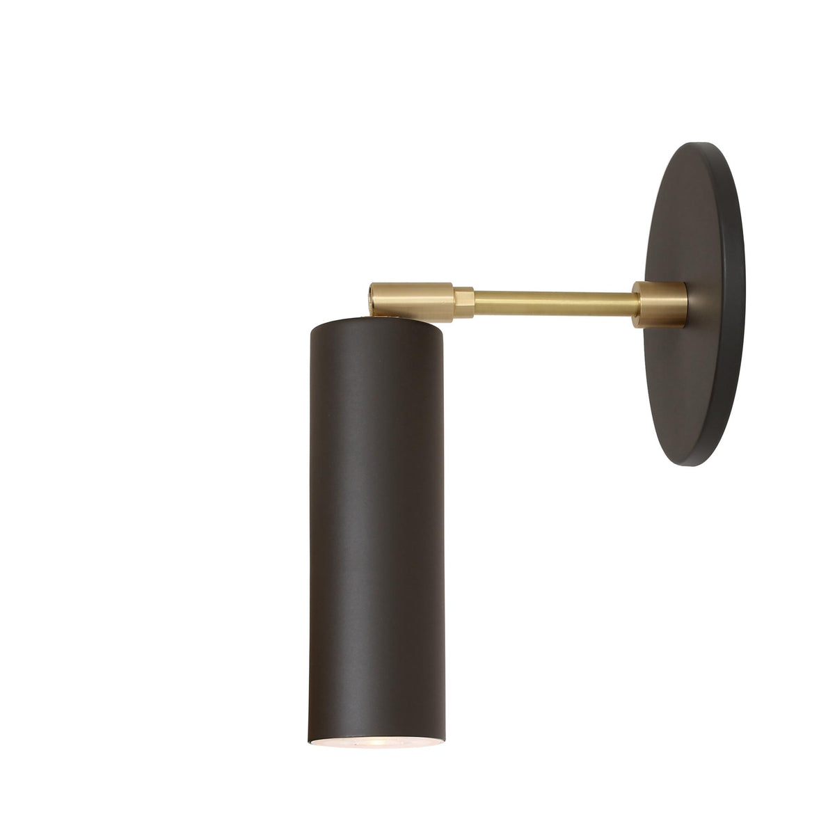 Fjord Spot with 3" arm shown in Matte Black and Brass