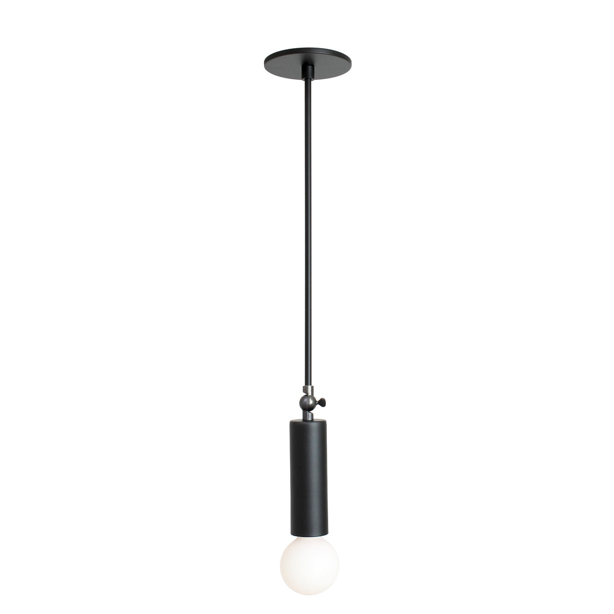 Fjord Spot Pendant shown in Matte Black with Standard Socket Placement