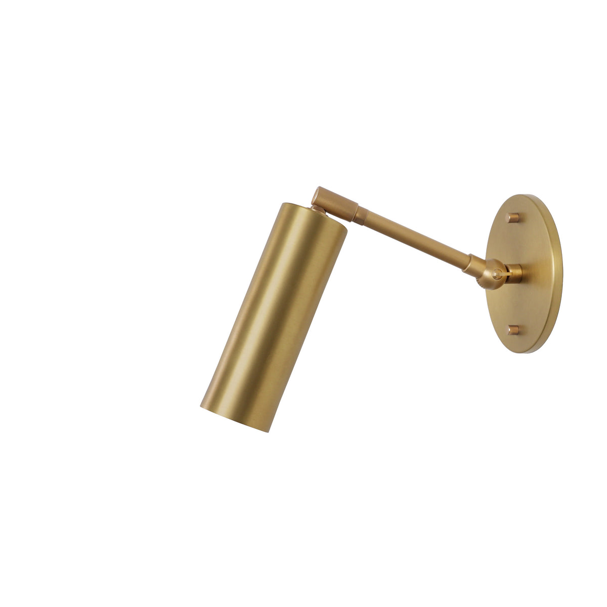 Fjord Spot Single Articulated shown in Heirloom Brass with a 3" rod
