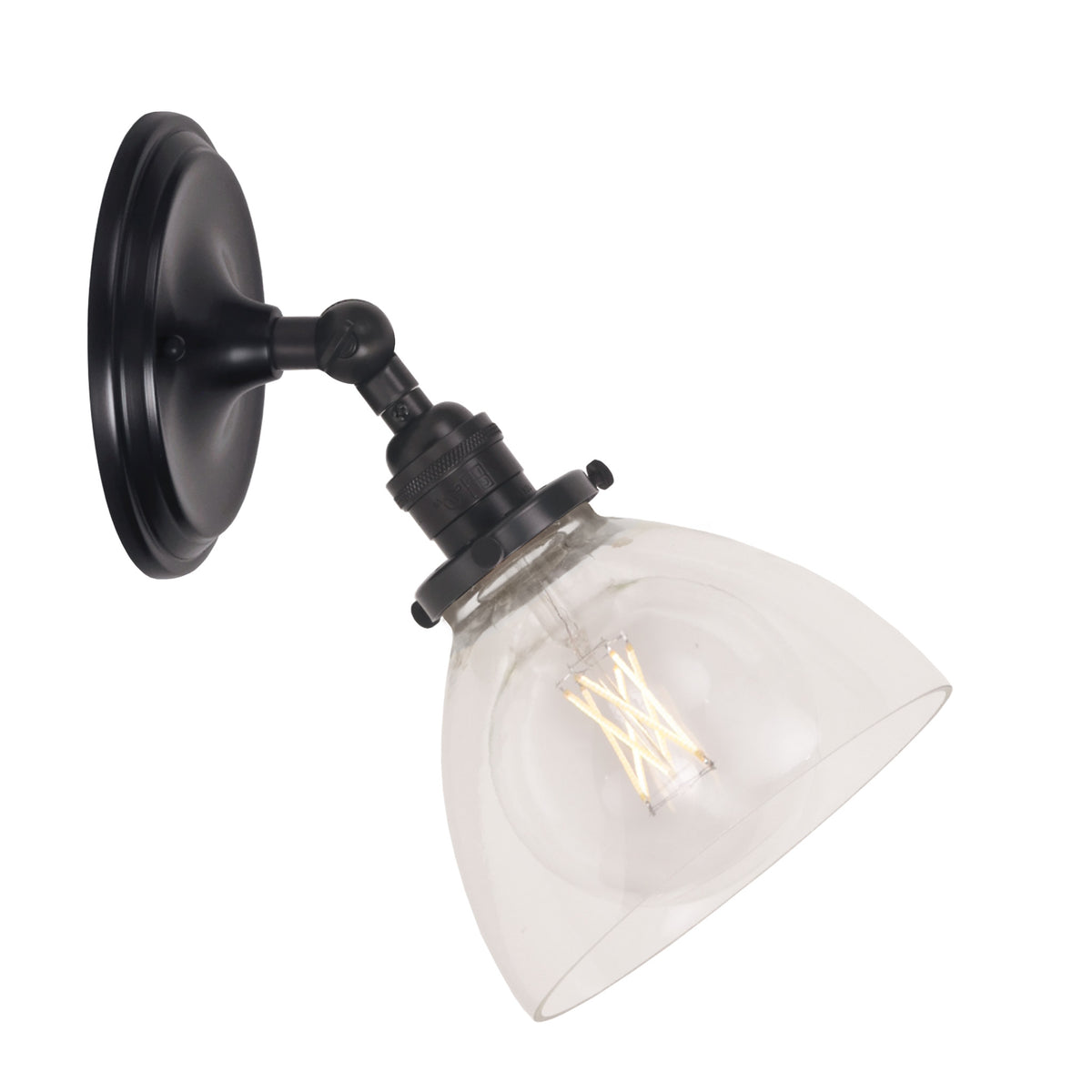 Grace Flush Sconce shown in Graphite Patina with a Clear Glass shade