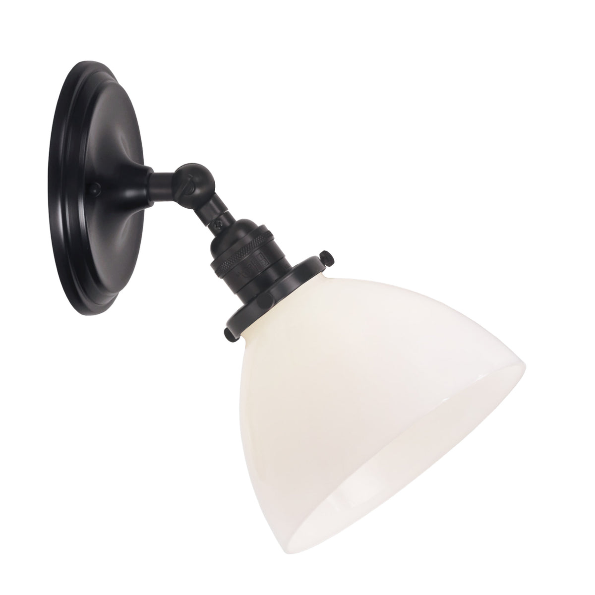 Grace Flush Sconce shown in Graphite Patina with an Opal Glass shade