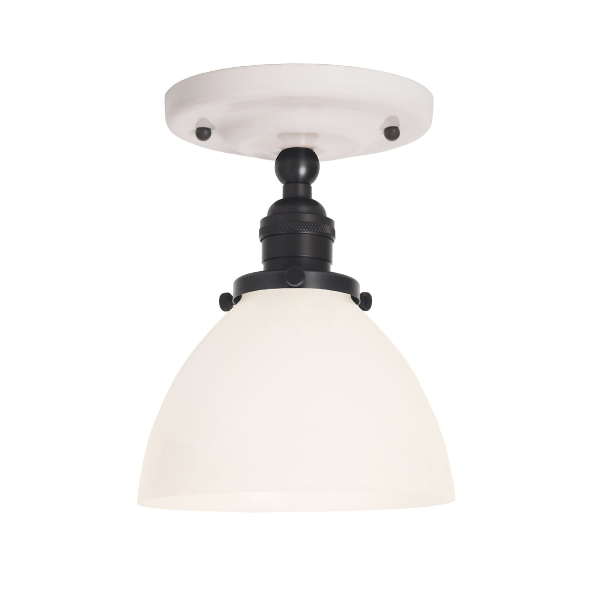 Grace Surface shown in Graphite Patina with a Gloss White Ceramic canopy and an Opal Glass shade