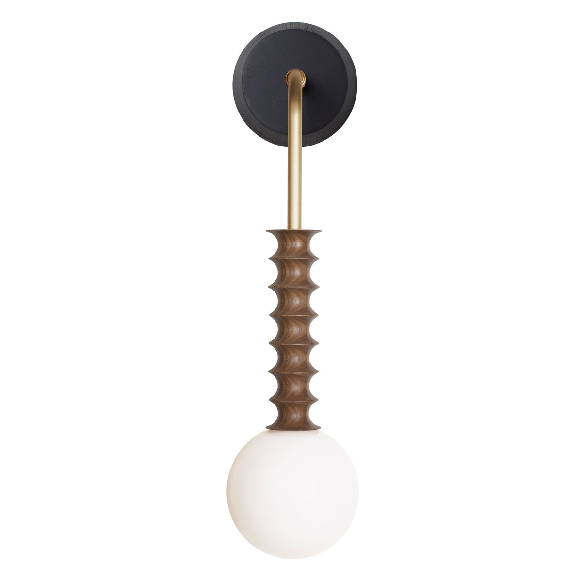 Joslyn shown in Walnut with Brass and a Black Stained canopy