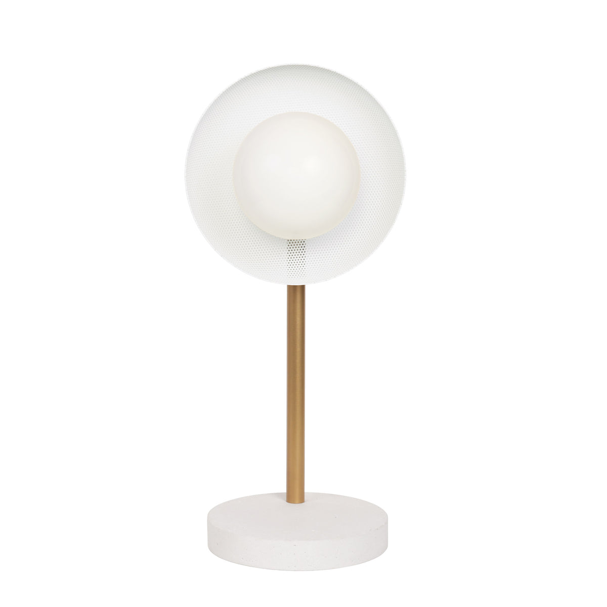 Lexi Lamp shown with a perforated White shade