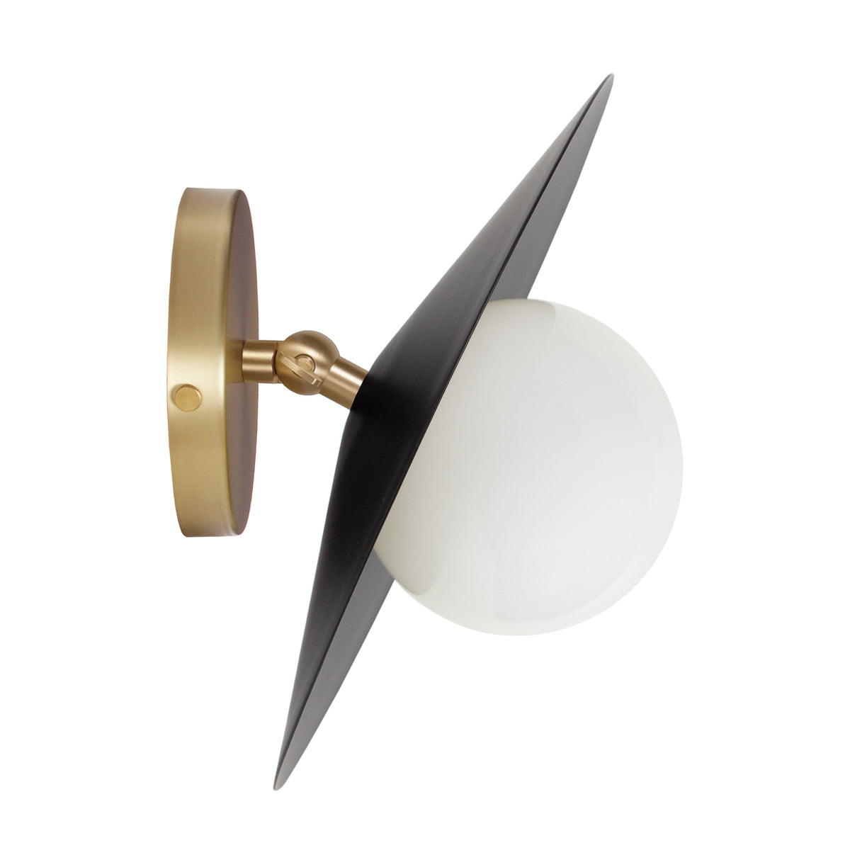 Marie Flush Sconce shown in Matte Black with Brass