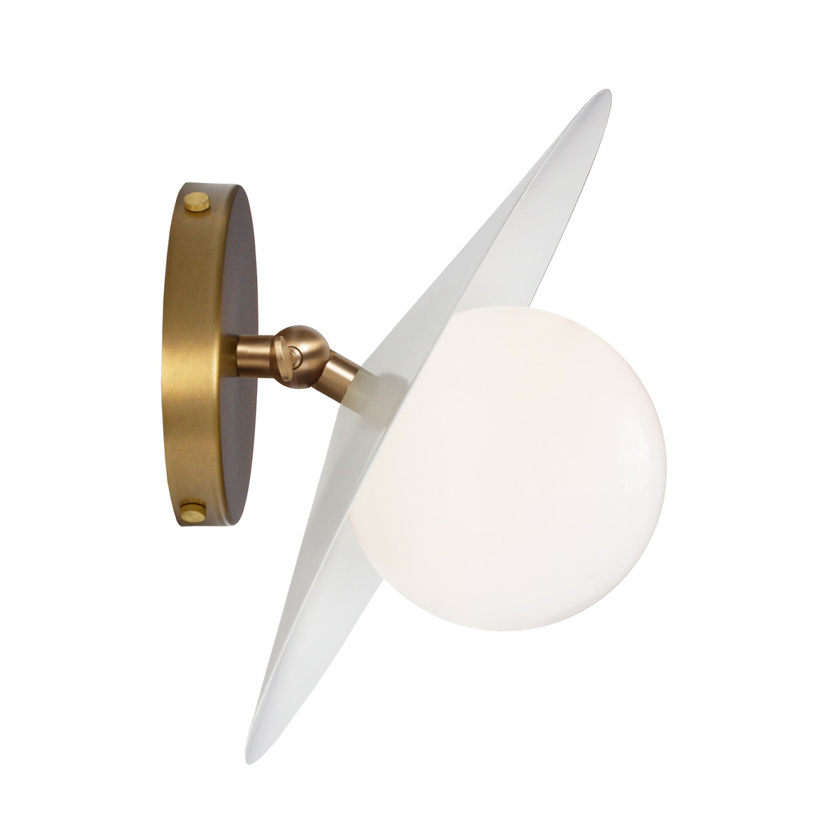 Marie Flush Sconce shown in White with Heirloom Brass