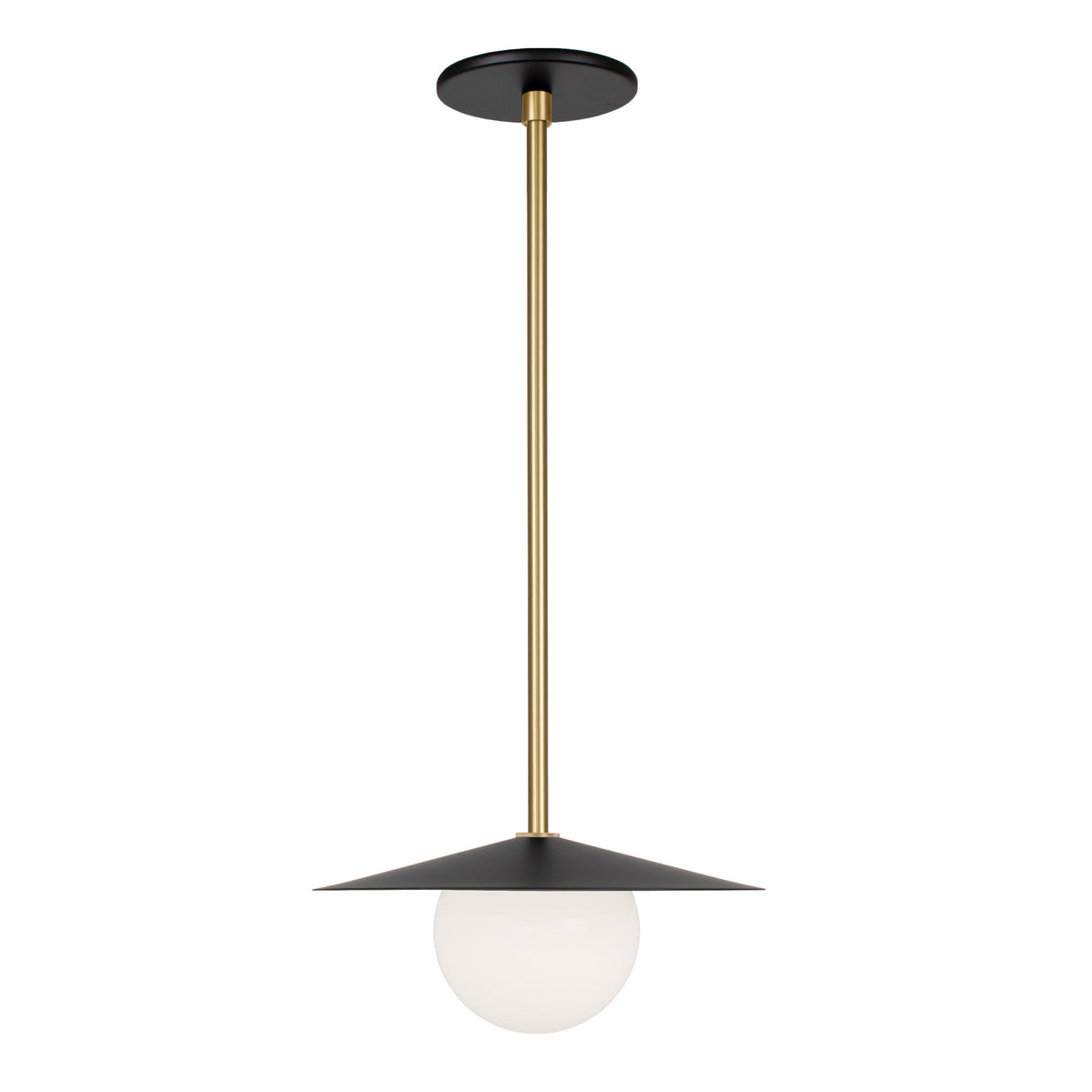 Marie Pendant shown in Matte Black with Brass