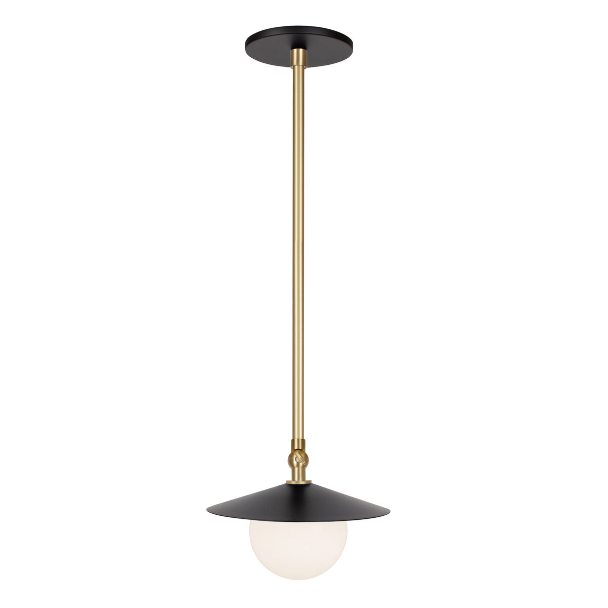 Marie Petite Pendant shown in Matte Black with Brass