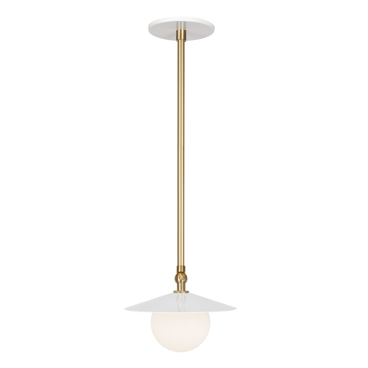 Marie Petite Pendant shown in White with Brass
