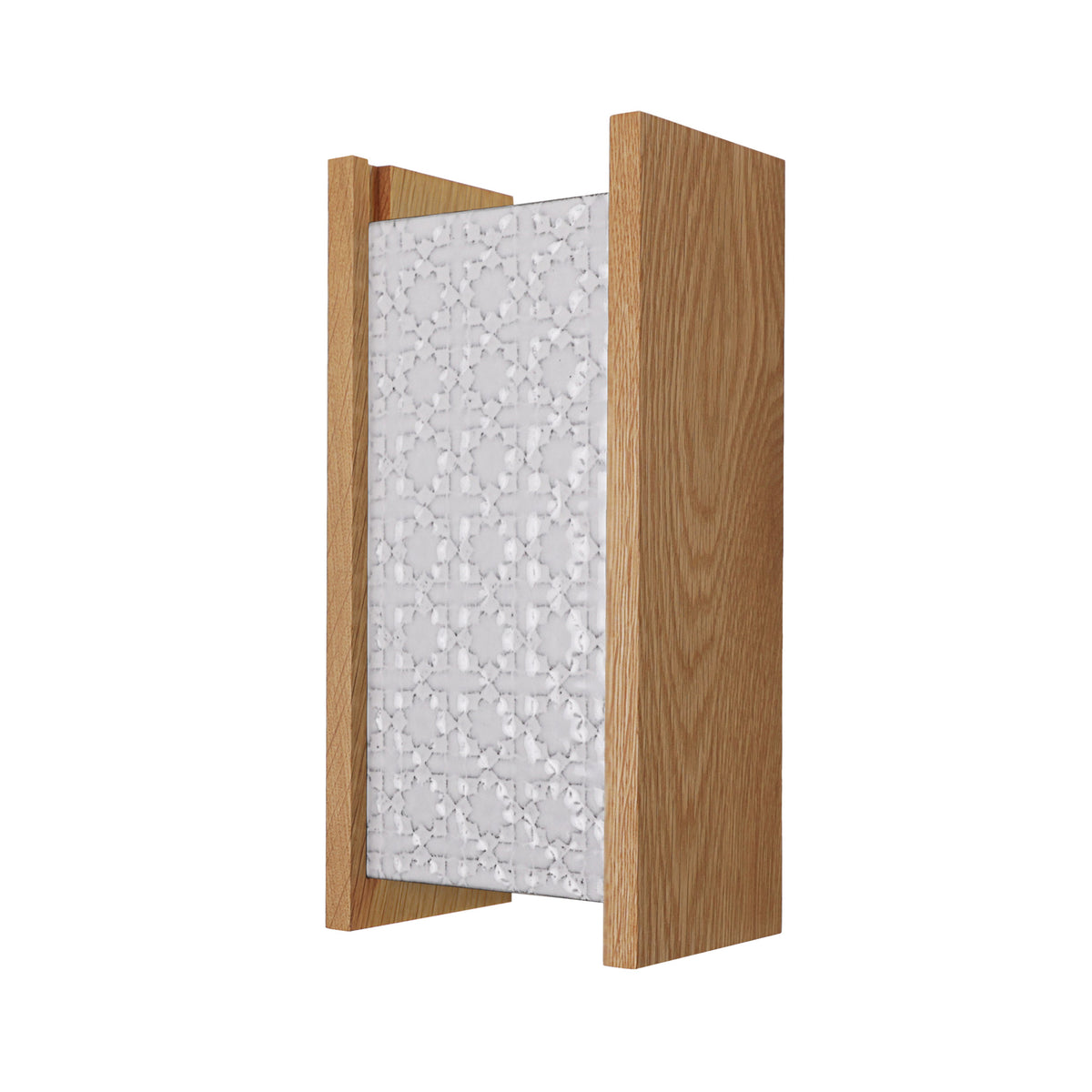 McKenzie Sconce shown in Oak with a Brownstone White Ceramic Finish